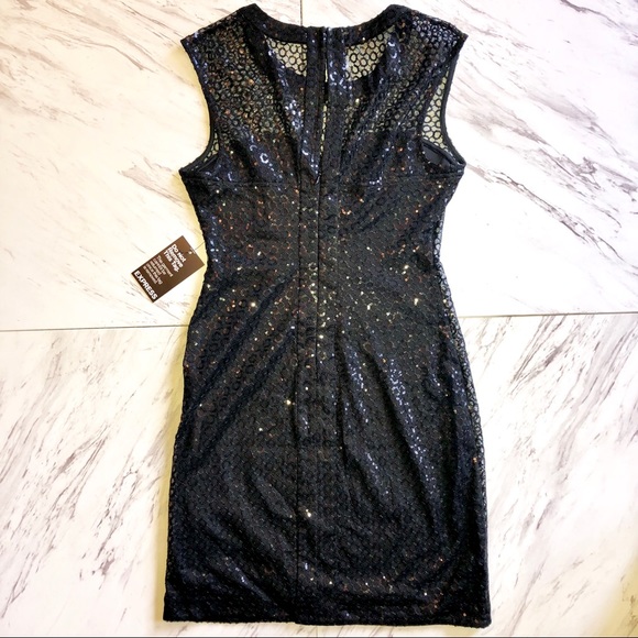 Black Sequin Express Cocktail Dress - Picture 2 of 3